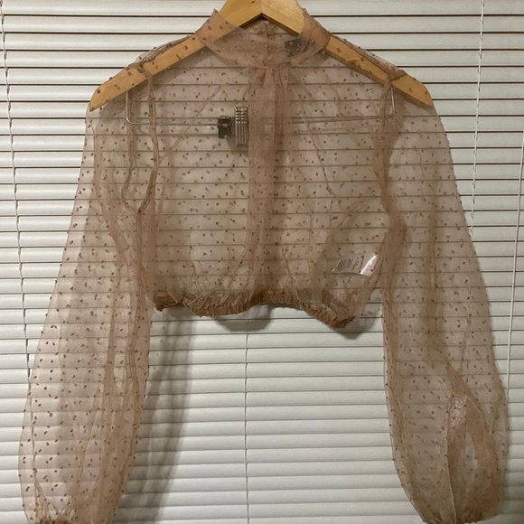 LONG SLEEVE BLOUSE TRANSPARENT - Picture 1 of 9